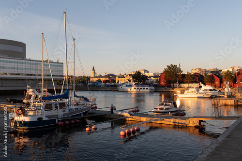 Cuadro en lienzo Port, Marina Oulu Finland