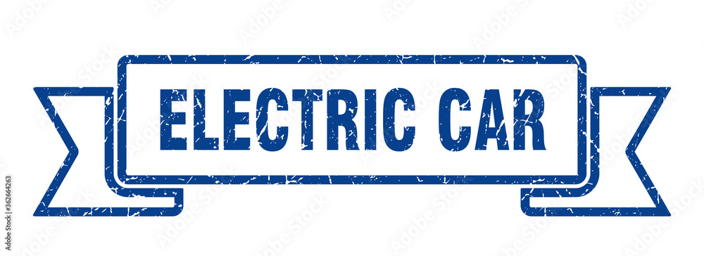 electric car ribbon. electric car grunge band sign. electric car banner
