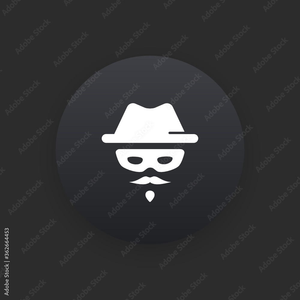 Hide Identity - Matte Black Web Button Hide Identity - Matte Black Web Button