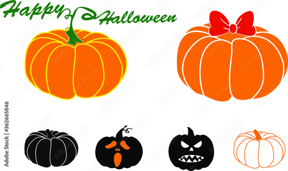 Set of halloween pumpkins. VECTOR Set of halloween pumpkins. VECTOR