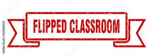 flipped classroom ribbon. flipped classroom grunge band sign. flipped classroom banner