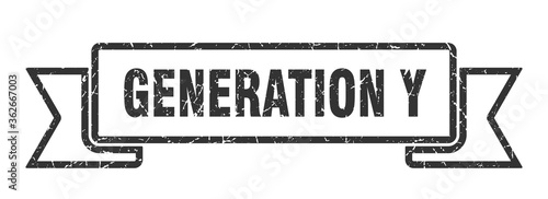 generation y ribbon. generation y grunge band sign. generation y banner