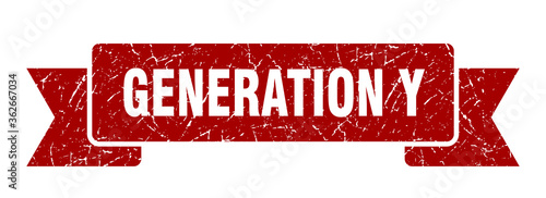generation y ribbon. generation y grunge band sign. generation y banner