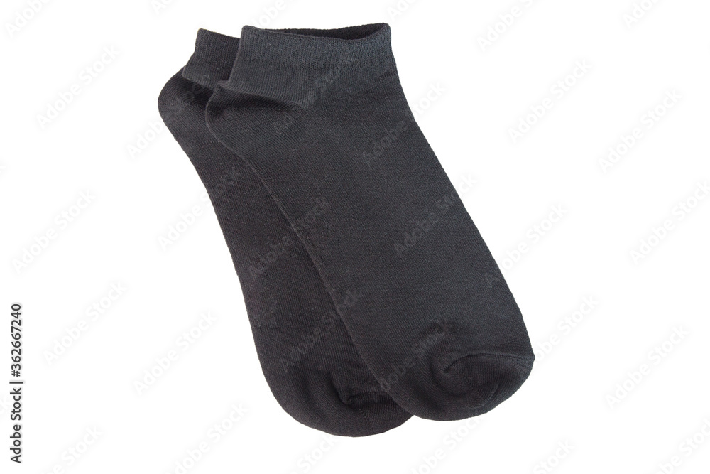 Black pair of socks isolated on a white background Black pair of socks isolated on a white background