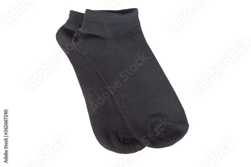 Black pair of socks isolated on a white background