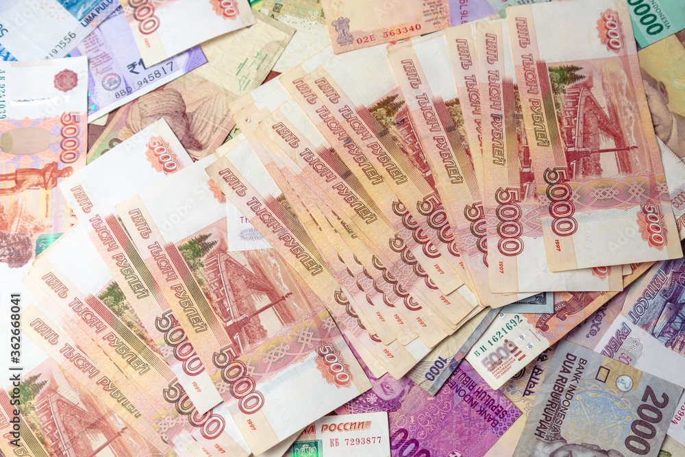5000 rubles background. russian money close up 5000 rubles background. russian money close up