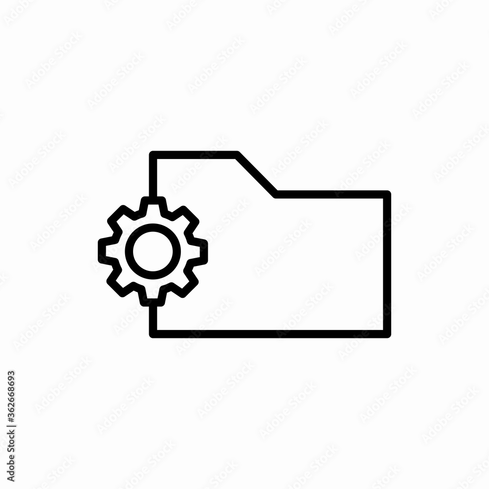 Outline folder setting icon.Folder setting vector illustration. Symbol for web and mobile Outline folder setting icon.Folder setting vector illustration. Symbol for web and mobile
