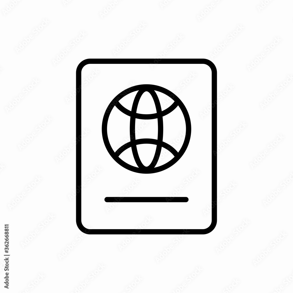 Outline foreign passport icon.Foreign passport vector illustration. Symbol for web and mobile Outline foreign passport icon.Foreign passport vector illustration. Symbol for web and mobile