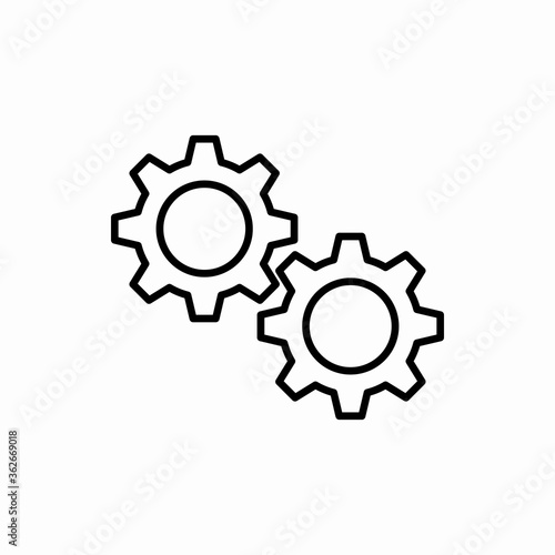 Outline gear setting icon.Gear setting vector illustration. Symbol for web and mobile