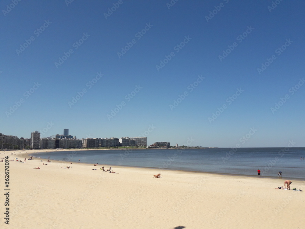 Beach and coast in Montevideo Uruguay 2019