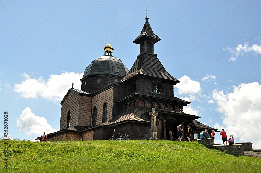 old wood chapel, Radhost, Beskydy, Czech republic, Europe old wood chapel, Radhost, Beskydy, Czech republic, Europe