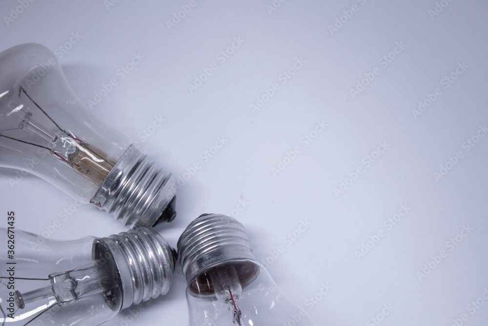 light bulb on a white background. Copy space. Isolated. High quality photo light bulb on a white background. Copy space. Isolated. High quality photo