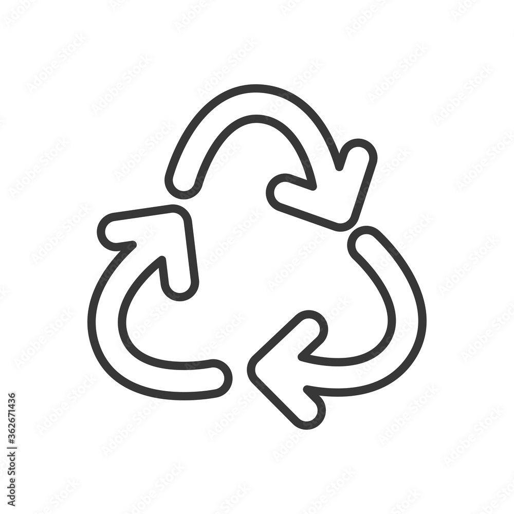 recycle symbol icon image, line style recycle symbol icon image, line style