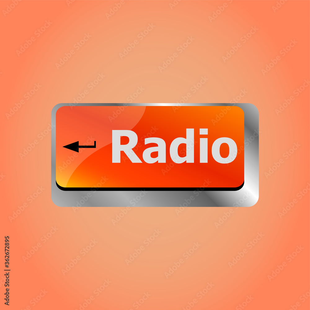 Radio button on a computer keyboard keys Radio button on a computer keyboard keys