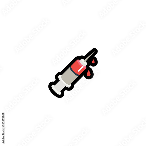 Syringe Vector Icon. Isolated Syringe blood, inject illustration