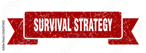 survival strategy ribbon. survival strategy grunge band sign. survival strategy banner