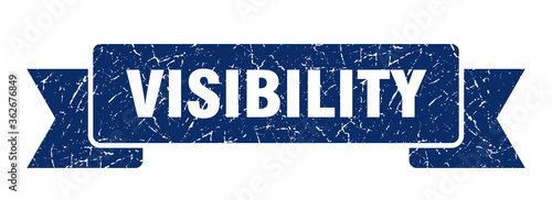 visibility ribbon. visibility grunge band sign. visibility banner