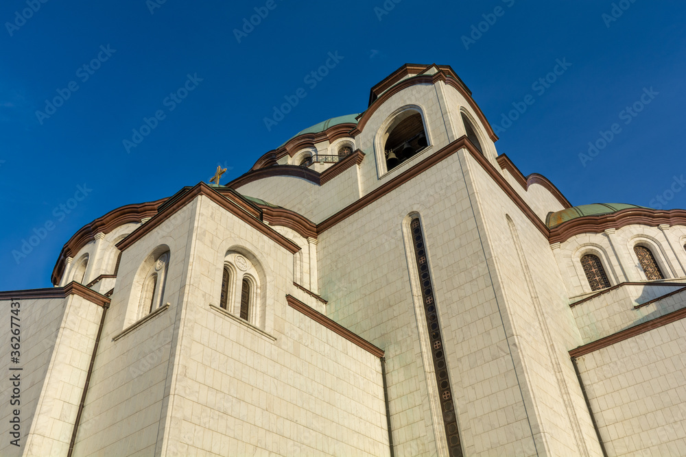 The facade of the Church of Saint Sava, Belgrade, Serbia