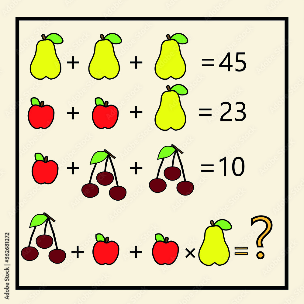 Counting games for kids and adults. Educational math game. Result ...