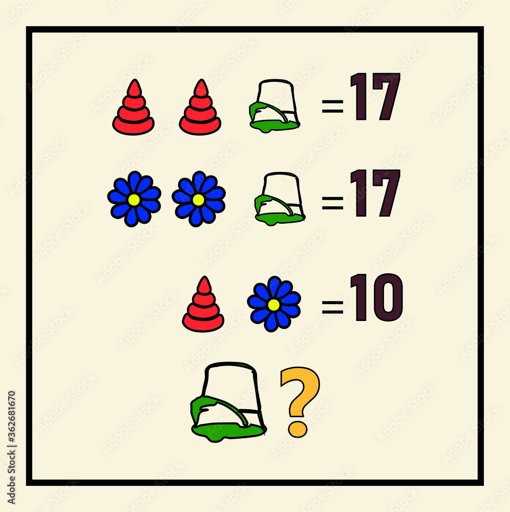 Mathematical riddle. Children funny riddle entertainment. Sheet right ...