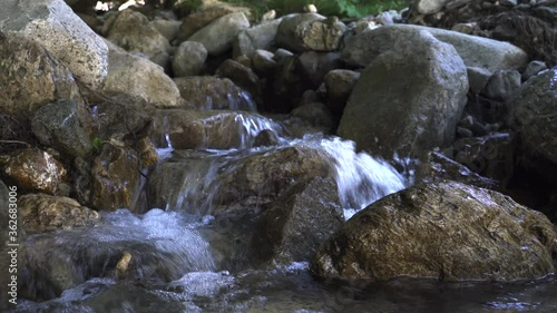 Water flowing over rocks - 4K