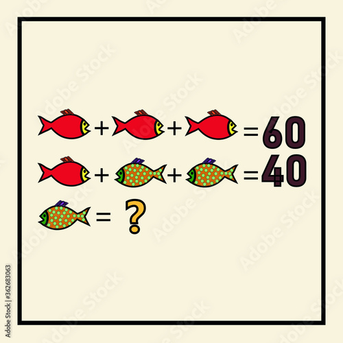 Mathematical riddle. Children funny riddle entertainment. Sheet right answer. Vector activity page and game.