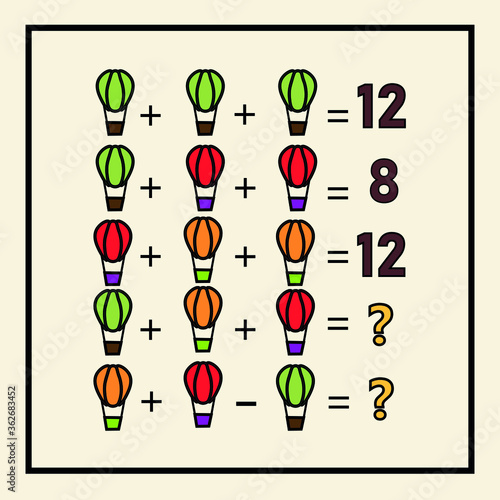 Mathematical riddle. Children funny riddle entertainment. Sheet right answer. Vector activity page and game.