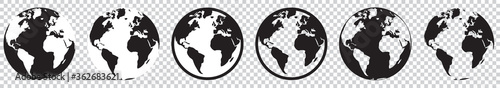 GLOBE TERRESTRE simplifié noir et blanc