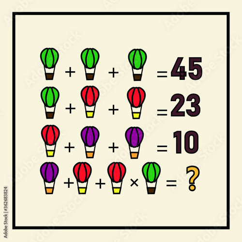 Mathematical riddle. Children funny riddle entertainment. Sheet right answer. Vector activity page and game.