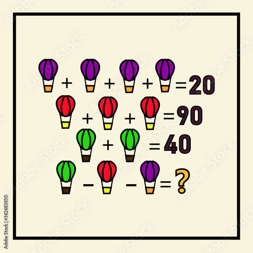 Mathematical riddle. Children funny riddle entertainment. Sheet right answer. Vector activity page and game.