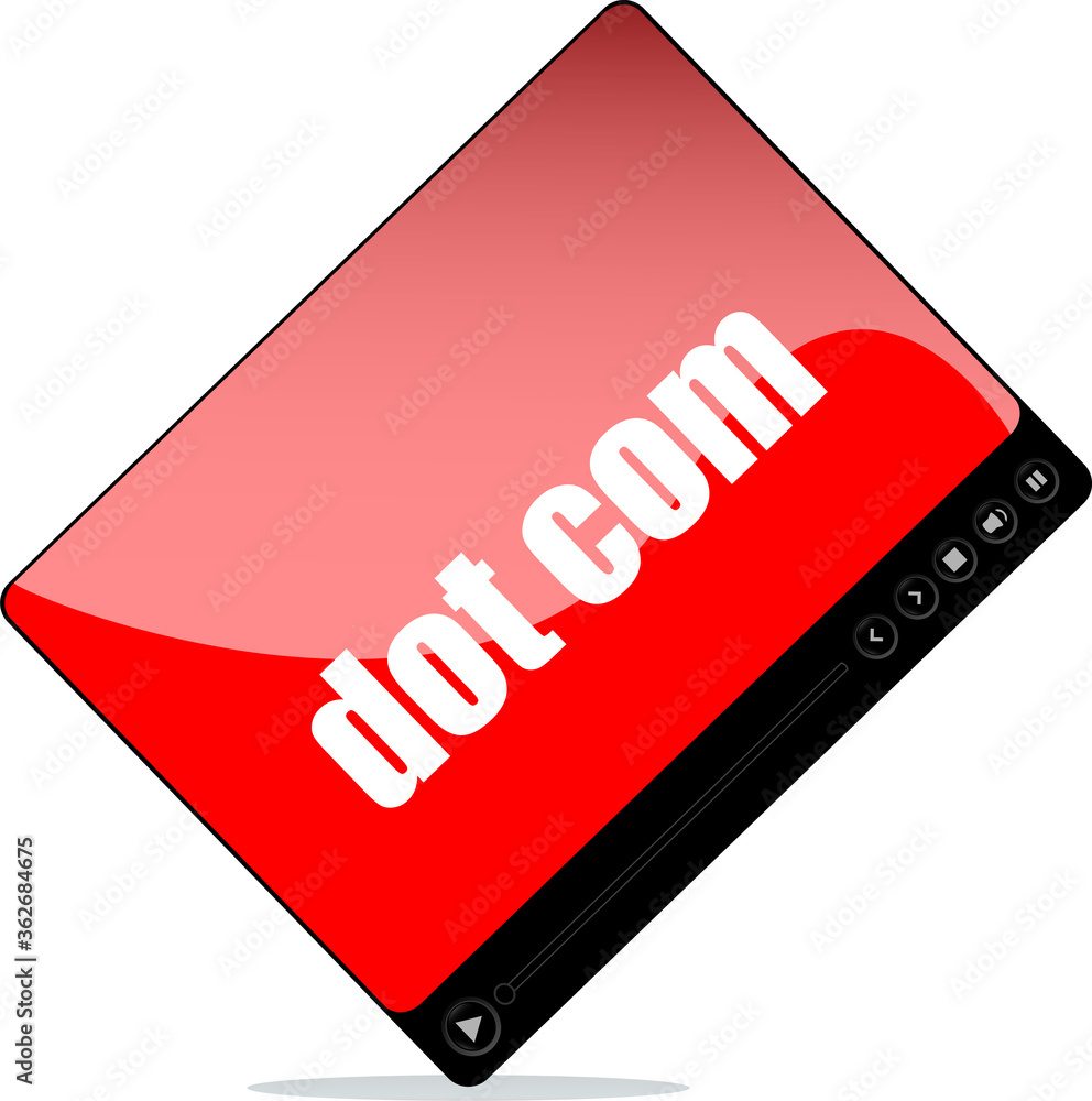 Video player for web with dot com words Video player for web with dot com words