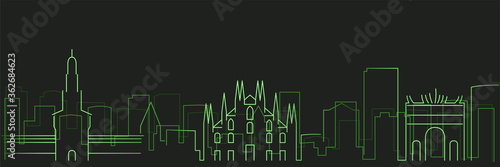 Milan Futurist Technology Light Trace Skyline
