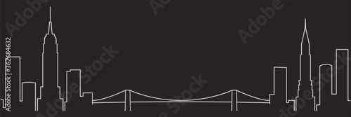 Photography New York City Single Line Simple Minimalist Skyline