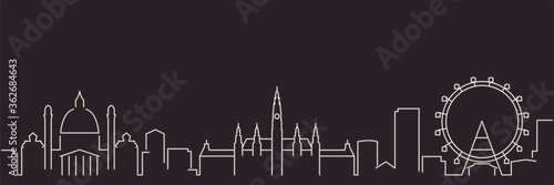 Vienna Single Line Simple Minimalist Skyline
