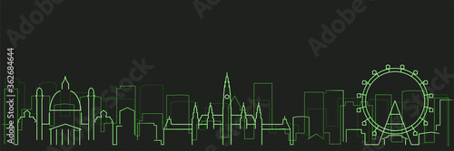 Vienna Futurist Technology Light Trace Skyline