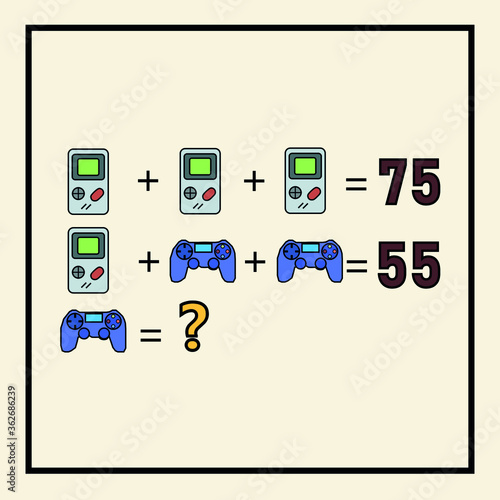 Counting games for kids and adults. Educational math game. Result. Crossword for social networks. Rebus. Riddle for the mind. Riddle with numbers. Vector