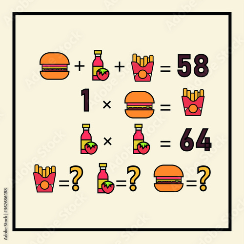 Counting games for kids and adults. Educational math game. Result. Crossword for social networks. Rebus. Riddle for the mind. Riddle with numbers. Vector