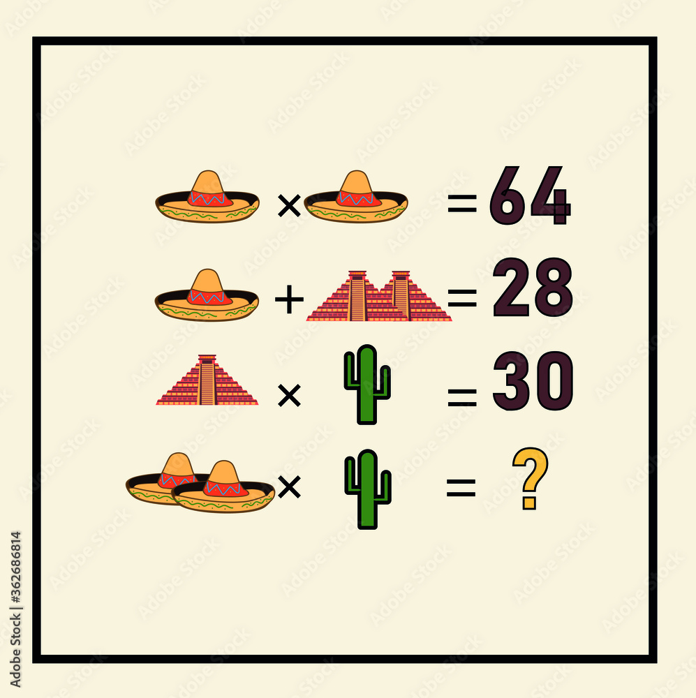 Math Number Riddle Games Counting games for kids and adults. Educational math game. Result ...