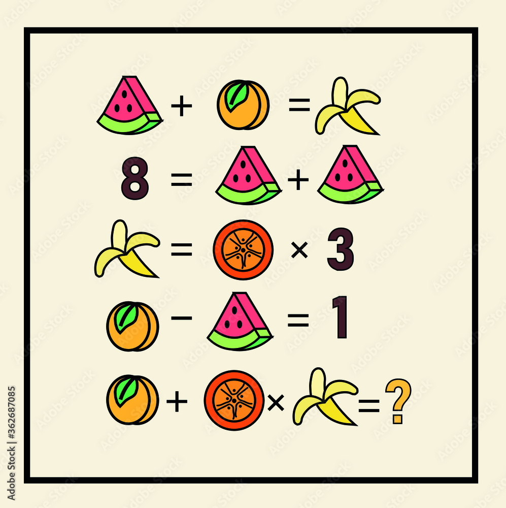 Counting games for kids and adults. Educational math game. Result ...
