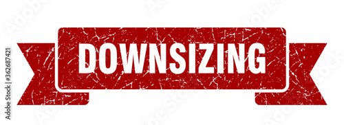 downsizing ribbon. downsizing grunge band sign. downsizing banner