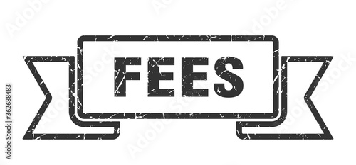 fees ribbon. fees grunge band sign. fees banner