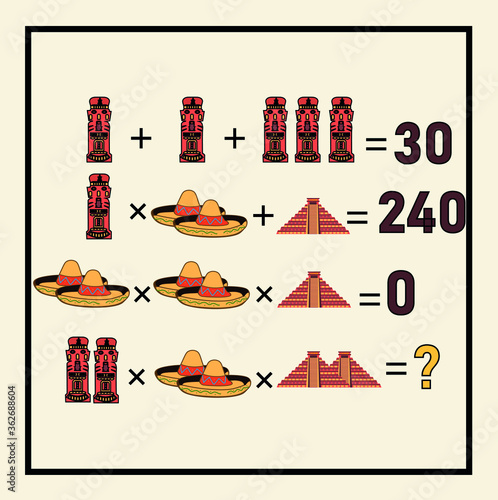 Mathematical riddle. Children funny riddle entertainment. Sheet right answer. Vector activity page and game.