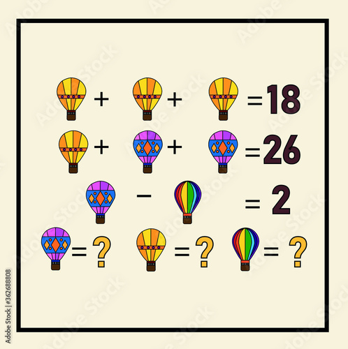 Mathematical riddle. Children funny riddle entertainment. Sheet right answer. Vector activity page and game.