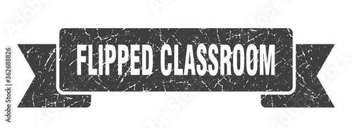 flipped classroom ribbon. flipped classroom grunge band sign. flipped classroom banner