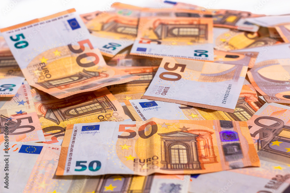 50 euro Bills spilled around