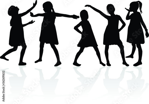 Women silhouettes on a white background.