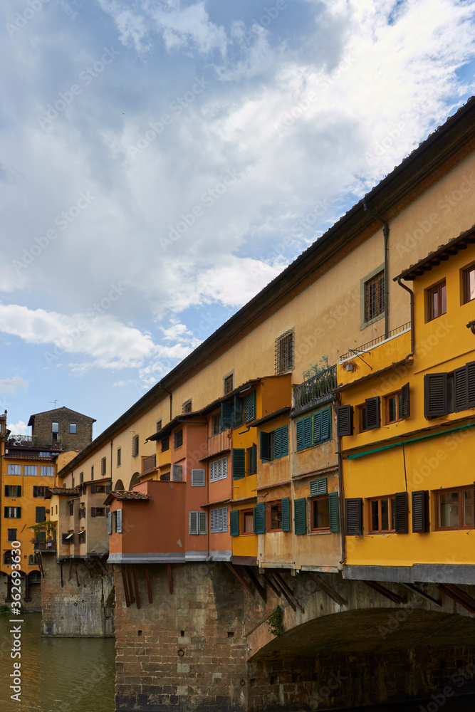 The Ponte Vecchio in Florence and the Arno river