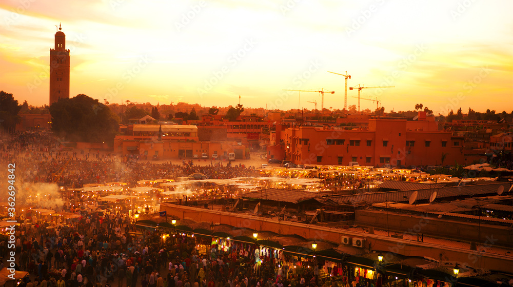 marrakesh at sunset, morocco