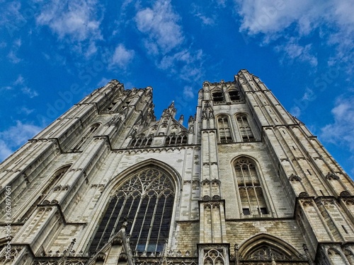 St. Michael and St. Gudula's cathedral, located in Brussels, Belgium photo