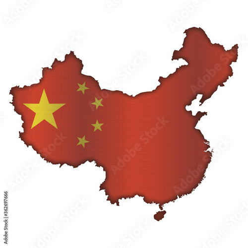 vector political map of China on white background 